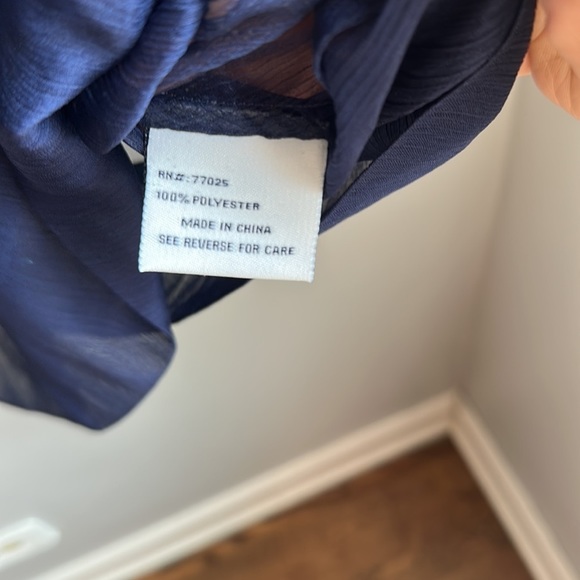 NWT Liz Lang Blue Sheer Coverup Lingerie Blouse Size Large - Picture 8 of 11